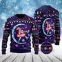 Funny Astronauts Sit On Flamingo Floats In Space With The Planet Ugly Christmas Sweater For Men & Women