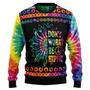 Hippie Tie Dye Color Ugly Christmas Sweater