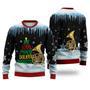 Horn Joy Love Peace Believe Christmas Sweater Christmas Knitted Print Sweatshirt