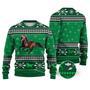 Horse Pattern Falling Snowflakes Sweater Christmas Knitted Print Sweatshirt