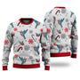 Hummingbird Christmas Pattern Sweater Christmas Knitted Print Sweatshirt