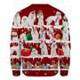 Poodles With Santa Hats Christmas Snowflake Sweatshirt Adorable Xmas Sweater For Dog Lovers