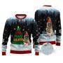 Pug Dog Joy Love Peace Believe Christmas Sweater Christmas Knitted Print Sweatshirt