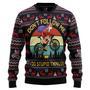 Satan Claus on Mountain Bike Ugly Christmas Sweater