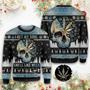 Skull I Bet My Soul Smells Like Weed ugly christmas sweater