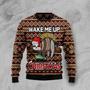 Sloth Wake Me Up When It's Christmas Ugly Christmas Sweater