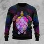 Turtle Purple Mandala Ugly Christmas Sweater