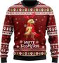 Golden Naughty Dog Ugly Christmas Sweater For Women