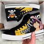 Luffy Emblem Custom Canvas High Top Shoes For Fans One Piece Anime