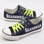 SeattIe Seahawks NFL Football 2 Gift For Fans Low Top Custom Canvas Shoes