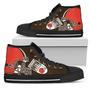 Straight Outta CleveIand Brown NFL Custom Canvas High Top Shoes