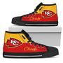 Divided Colours Stunning Logo KC Chief NFL Custom Canvas High Top Shoes