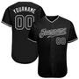 Custom Black Black-White Authentic Baseball Jersey