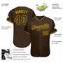 Custom Brown Brown-Gold Authentic Baseball Jersey