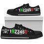 One Down Five Up Skull Motorcycle Low Top Shoes