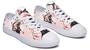 Samourai And Pink Flowers White Low Top Canvas Shoes