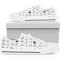 White & Black Cats Low Top Shoe