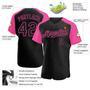 Custom Black Pink Authentic Raglan Sleeves Baseball Jersey