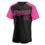 Custom Black Pink Authentic Raglan Sleeves Baseball Jersey