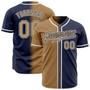 Custom Navy Old Gold-White Authentic Gradient Fashion Baseball Jersey