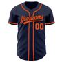 Custom Navy Orange-Navy Authentic Baseball Jersey
