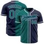 Custom Navy Teal-White Authentic Gradient Fashion Baseball Jersey