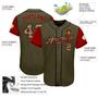 Custom Olive Camo-Black Authentic Two Tone Salute To Service Baseball Jersey