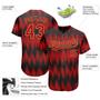 Custom Red Red Old Gold-Black 3D Pattern Design Authentic Baseball Jersey