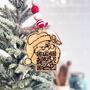 Personalized Christmas Santa Tracker QR Code Wood Ornament Gift