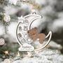 Personalized Moon Baby First Christmas Shaker Acrylic Wooden Ornament