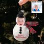 Custom Photo Ornament, Baby Ornament, Snowman Ornaments, Gift For First Time Dad Mom