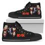 ACDC Sneakers High Top Shoes For Music Fan High Top Shoes