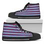 American Houndstooth Pattern Print Black High Top Shoes