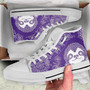 Boho Sloth Purple High Top Shoes