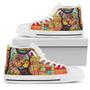 Cat High Tops For Women, Colorful Cat Canvas Shoes, Sneakers High Tops, Gift For Cat Lover Colorful