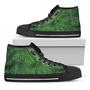 Christmas Tree Branches Print Black High Top Shoes