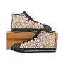 Colorful Donut Pattern Women's High Top Shoes Black
