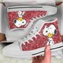 Funny Snoopy And Woodstock Canvas Shoes Charlie Brown Custom High Top Peanuts The Snoopy Show Animation