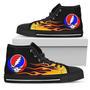 Grateful Dead High Top Shoes Flame Sneakers Music Fan High Top Shoes