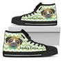 Green Wave Pattern Boxer High Top Shoes