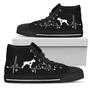 Heartbeat Boxer Dog Sneakers High Top Shoes