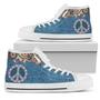Peace Sign Blue High Top Shoes