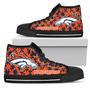 Puzzle Logo With Denver Broncos High Top Shoes