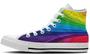 Rainbow White High Top Canvas Shoes