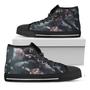 Scary Zombie Hands Print Black High Top Shoes