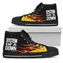 System Of A Down High Top Shoes Flame Sneakers For Music Fan High Top Shoes