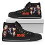 ACDC Sneakers High Top Shoes For Music Fan Gift