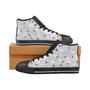 Airplane Cloud Grey Background Women'S High Top Shoes Black