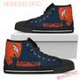 Alien Movie Denver Broncos High Top Shoes Sport Sneakers