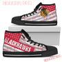 America Flag Italic Vintage Style Chicago Blackhawks High Top Shoes Sport Sneakers